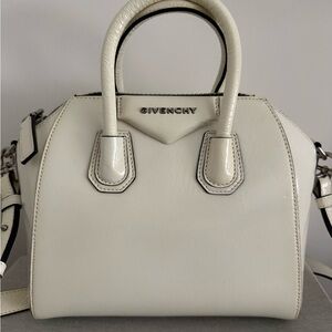 Givenchy White Mini Antigona Patent Leather Bag